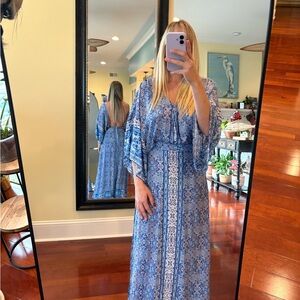 Surf Gypsy Blue and White Maxi Dress